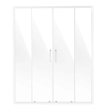 VEVOR Semi-frameless Shower Door, 57.8-59 W x 70 H in, Double Sliding Glass Door with 1/4 in(6mm) Clear Tempered Glass, Waterproof Shatterproof NANO Stainproof with Stainless Steel Hardware, Chrome - View 10