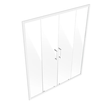 VEVOR Semi-frameless Shower Door, 57.8-59 W x 70 H in, Double Sliding Glass Door with 1/4 in(6mm) Clear Tempered Glass, Waterproof Shatterproof NANO Stainproof with Stainless Steel Hardware, Chrome - View 8