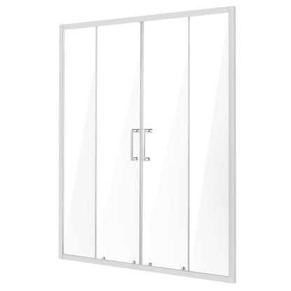 VEVOR Semi-frameless Shower Door, 57.8-59 W x 70 H in, Double Sliding Glass Door with 1/4 in(6mm) Clear Tempered Glass, Waterproof Shatterproof NANO Stainproof with Stainless Steel Hardware, Chrome - View 9