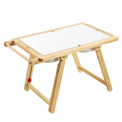 VEVOR Sensory Table for Toddlers, Wooden Kids Activity Table and Art Easel with Reversible Double-Sided Board, Storage Bins, for Boys and Girls Playing Sand and Water, Drawing, Studying, Dining - View 9