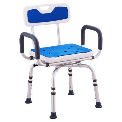 VEVOR Shower Chair 360° Swivel Tub Shower Seat with Armrests & Backrest 400lbs