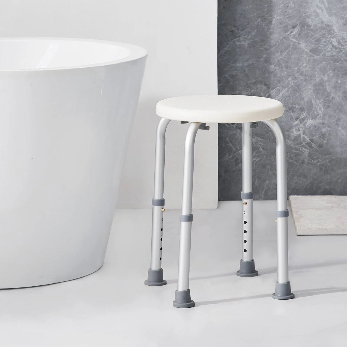 VEVOR Shower Chair for Inside Shower, Adjustable Height Shower Stool, Non-Slip Bench Bathtub Seat Stool for Elderly Disabled Adults Handicap, 300 lbs Capacity - View 7