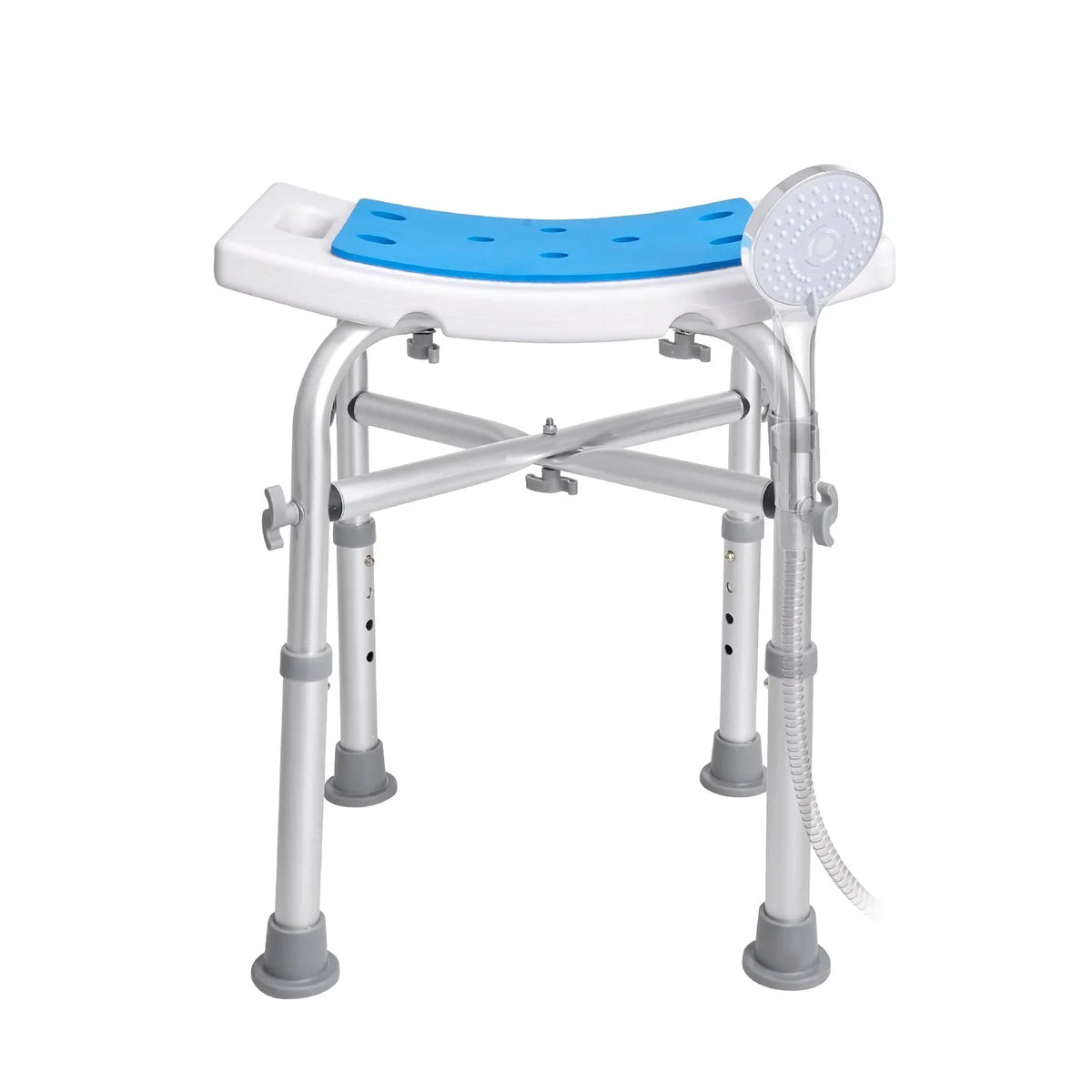VEVOR Shower Chair for Inside Shower, Adjustable Height Shower Stool with Crossbar Support, Shower Seat for Shower Tub, Non-Slip Bench Bathtub Stool Seat for Elderly Disabled Adults Handicap, 500 lbs - View 9