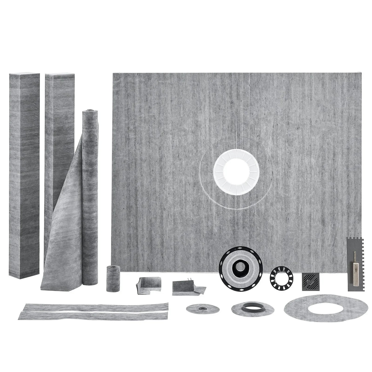 VEVOR Shower Curb Kit, 60"x48" Shower Pan Kit with 2" ABS Central Flange, Waterproof Membrane, Stainless Steel Grate, Shower Pan Slope Sticks Fit for Bathroom - View 7