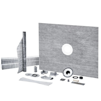 VEVOR Shower Curb Kit, 60"x48" Shower Pan Kit with 2" ABS Central Flange, Waterproof Membrane, Stainless Steel Grate, Shower Pan Slope Sticks Fit for Bathroom - View 8