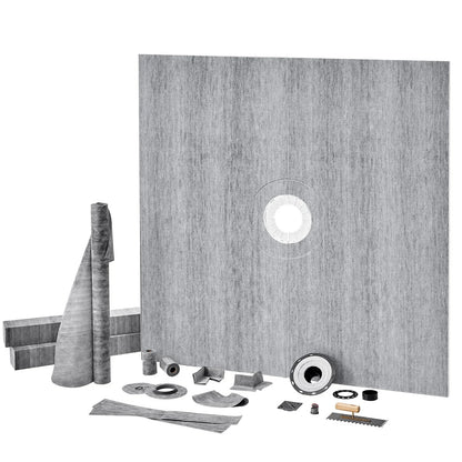 VEVOR Shower Curb Kit, 72"x72" Shower Pan Kit with 2" ABS Central Flange, 4" Stainless Steel Grate, Waterproof Shower Curb & Membrane & Strip, Shower Pan Slope Sticks Fit for Bathroom - View 9