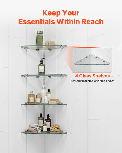 VEVOR Shower Wall Panels, 60" W x 36" D x 75" H, 0.14" (3.5 mm) Thick, 3-Panel Waterproof SMC Shower Surround Kit, Quick Install and Trimmable Bathroom Tub Wall Panel Surround Kit with 4 Glass Shelves - View 5