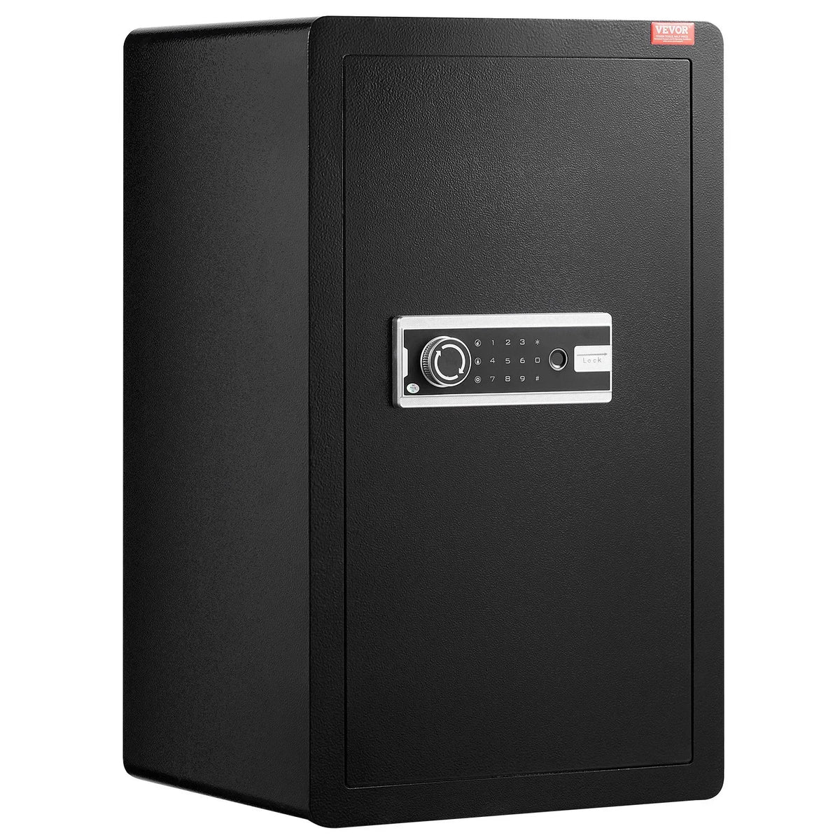 VEVOR Single Door 4.0 cu.ft Safe Box with Key Lock, Password & Fingerprint, Safe Lock Box with Fireproof Bag, Key Rack, LED Light, and 2 Shelves for Money, Documents, Jewelry, and Valuables, Black - View 9