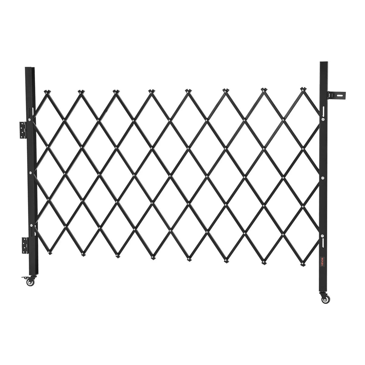 VEVOR Single Folding Security Gate, Lockable Scissor Gate with 360° Swivel Casters, Outdoor Barricade Steel Retractable Gates, for Entry Security, Garage, Warehouse & Pool, 66.93 x 51.57 in (W x H) - View 10