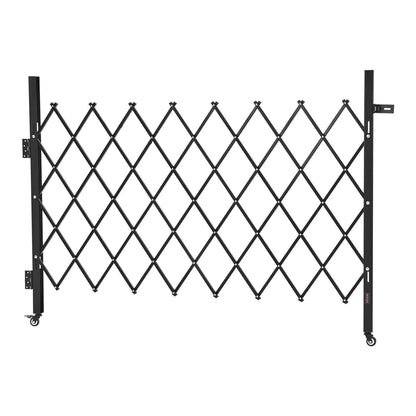 VEVOR Single Folding Security Gate, Lockable Scissor Gate with 360° Swivel Casters, Outdoor Barricade Steel Retractable Gates, for Entry Security, Garage, Warehouse & Pool, 66.93 x 51.57 in (W x H) - View 10