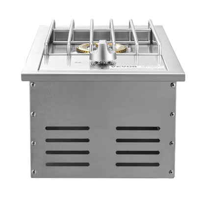 VEVOR Single Grilling Side Burner, 15,000BTU Liquid Propane Side Burner for Outdoor Kitchen, Convertible to Natural Gas, 304 Stainless Steel Built-in Single Grill Burners for BBQ Grill Island - View 10