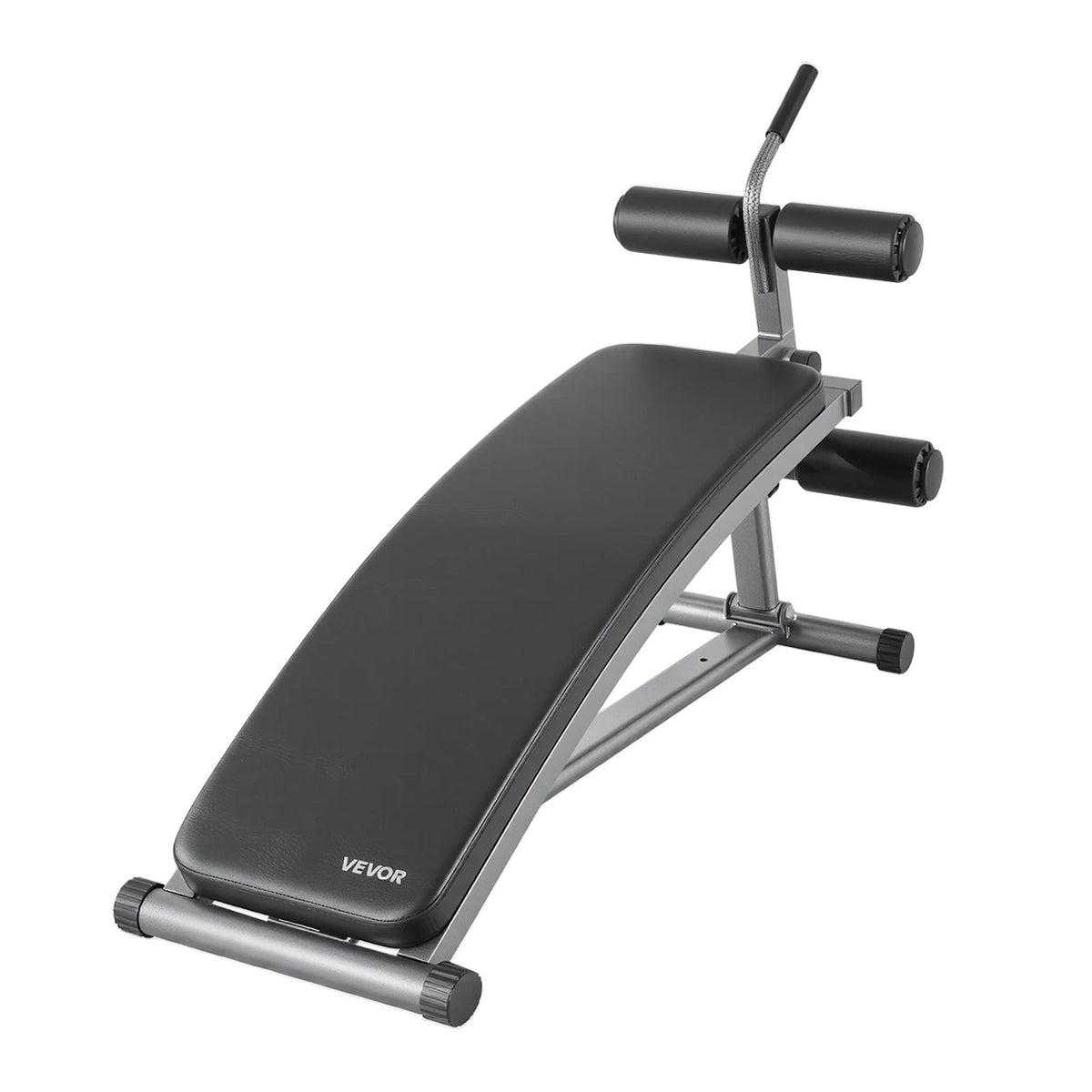 VEVOR Sit Up Bench Curved Ab Bench 6 Adjustable Height Reverse Crunch Handle