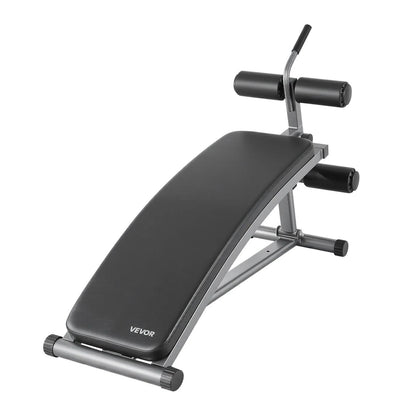 VEVOR Sit Up Bench Curved Ab Bench 6 Adjustable Height Reverse Crunch Handle