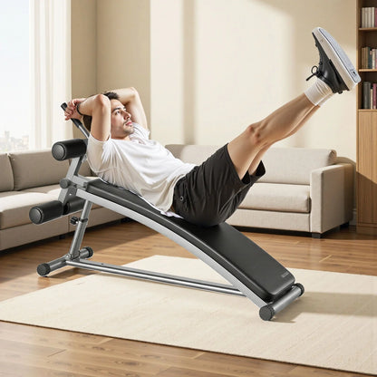 VEVOR Sit Up Bench Curved Ab Bench 6 Adjustable Height Reverse Crunch Handle - View 8