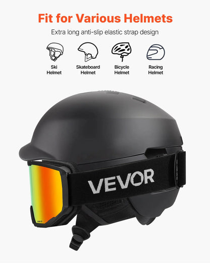 VEVOR Ski Goggles Cylindrical Lens with Orange Revo Coating Snow Goggles - View 6