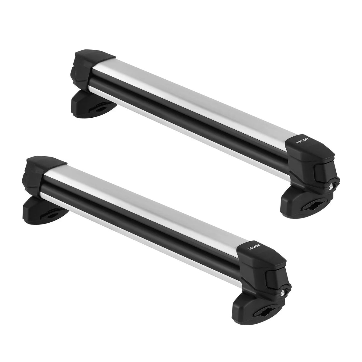 VEVOR Ski & Snowboard Roof Rack, Carry up to 6 Pairs of Skis or 4 Snowboards, 2 PCS Aluminum Universal Car Roof Rack Top Holder with Lock and Rubber Padding for Fishing Pole Rod, Fit Most Crossbars - View 9