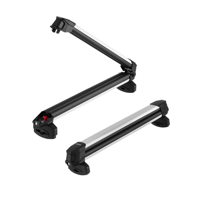 VEVOR Ski & Snowboard Roof Rack, Carry up to 6 Pairs of Skis or 4 Snowboards, 2 PCS Aluminum Universal Car Roof Rack Top Holder with Lock and Rubber Padding for Fishing Pole Rod, Fit Most Crossbars - View 8