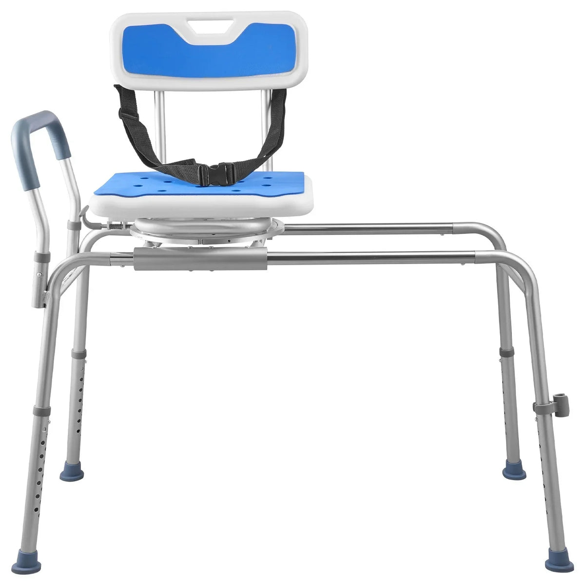 VEVOR Sliding Shower Chair, 400 lbs Tub Transfer Bench for Bathtub with Swivel Seat, Padded Shower Bench with Arms and Backrest, Height Adjustable for Handicap, Adults, Seniors, Elderly and Disabled - View 8