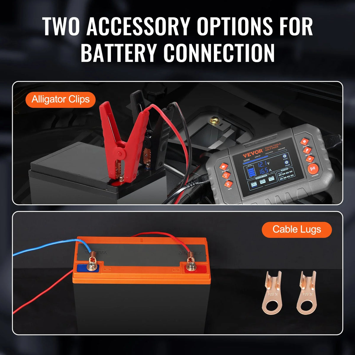 VEVOR Smart Battery Charger, 20-Amp, Lithium LiFePO4 Lead-Acid (AGM / Gel / SLA) Car Battery Charger with LCD Display, Trickle Charger Maintainer Desulfator for Boat Motorcycle Lawn Mower Deep Cycle - View 5