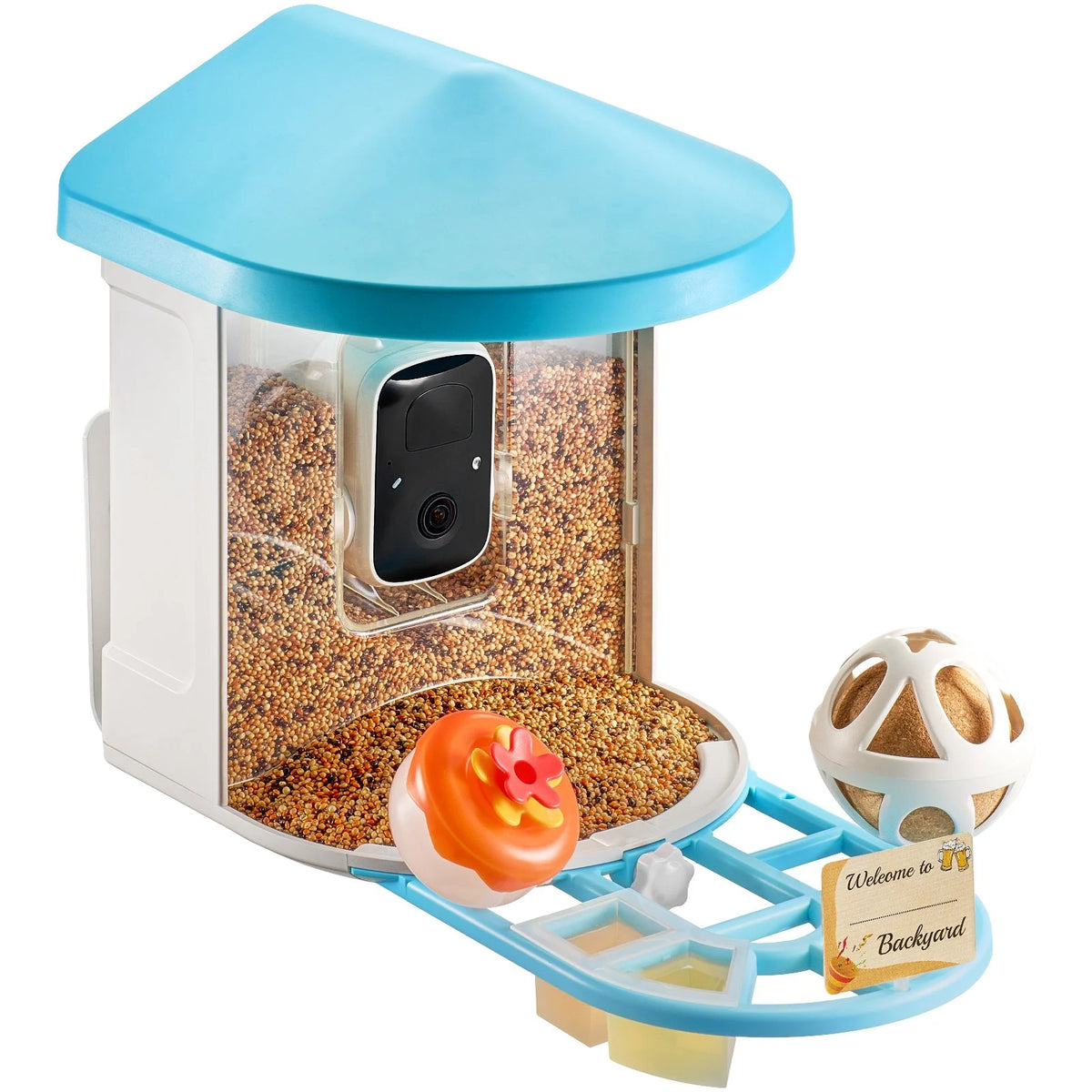 VEVOR Smart Bird Feeder with Camera, 2K HD AI Identify 10,000+ Bird Species, Solar-Powered Bird Watching Camera with Auto Capture & Instant Notify, Wireless Outdoor Ideal Gift for Bird Lovers (Green) - View 10