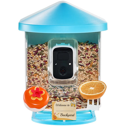 VEVOR Smart Bird Feeder with Camera, 2K HD AI Identify 10,000+ Bird Species, Solar-Powered Bird Watching Camera with Auto Capture & Instant Notify, Wireless Outdoor Ideal Gift for Bird Lovers (Green) - View 9