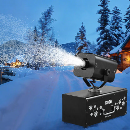 VEVOR Snow Machine, 1200W 90° Shaking Head Snow Maker with Wireless Remote Control, High Output Snowmaking Machine Coverage up to 12 ㎡ for Christmas Wedding Parties Stage Snowflake Effect - View 7