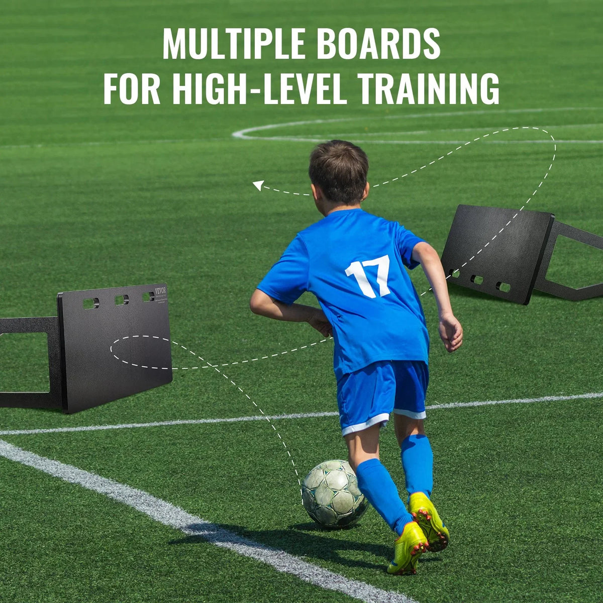 VEVOR Soccer Rebounder Board, 40"X16" Portable Soccer Wall with 2 Angles Rebound, Foldable HDPE Kickback Rebound Board, Soccer Training Equipment for Kids and Adults, Passing & Shooting Practice - View 6