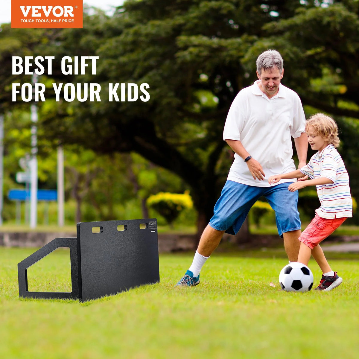 VEVOR Soccer Rebounder Board, 45"X18" Portable Soccer Wall with 2 Angles Rebound, Foldable HDPE Kickback Rebound Board, Soccer Training Equipment for Kids and Adults, Passing & Shooting Practice - View 7