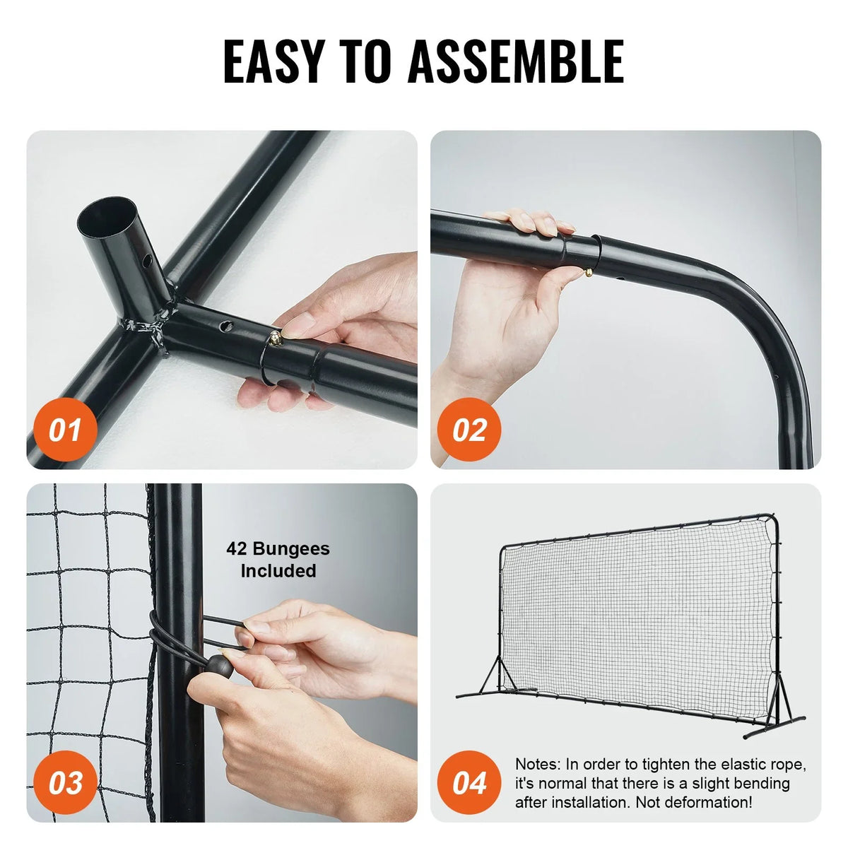 VEVOR Soccer Rebounder Net, 12x6FT Iron Soccer Training Equipment, Sports Football Training Gift with Portable Bag, Volleyball Rebounder Wall Perfect for Backyard Practicing, Solo Training, Passing - View 4