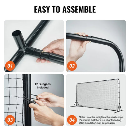 VEVOR Soccer Rebounder Net, 12x6FT Iron Soccer Training Equipment, Sports Football Training Gift with Portable Bag, Volleyball Rebounder Wall Perfect for Backyard Practicing, Solo Training, Passing - View 4