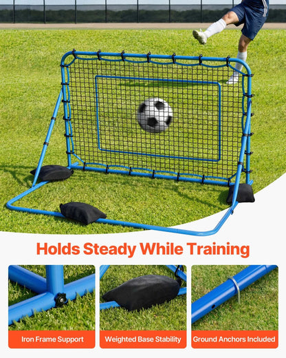 VEVOR Soccer Rebounder Net, Quick-Switch Angle Soccer Goal Rebounder for Control, Passing Practice, Heavy-Duty Iron Frame & PE Net, Easy Setup Ball Training Aids & Equipment for Teens&Adults,6 x 4 ft - View 4