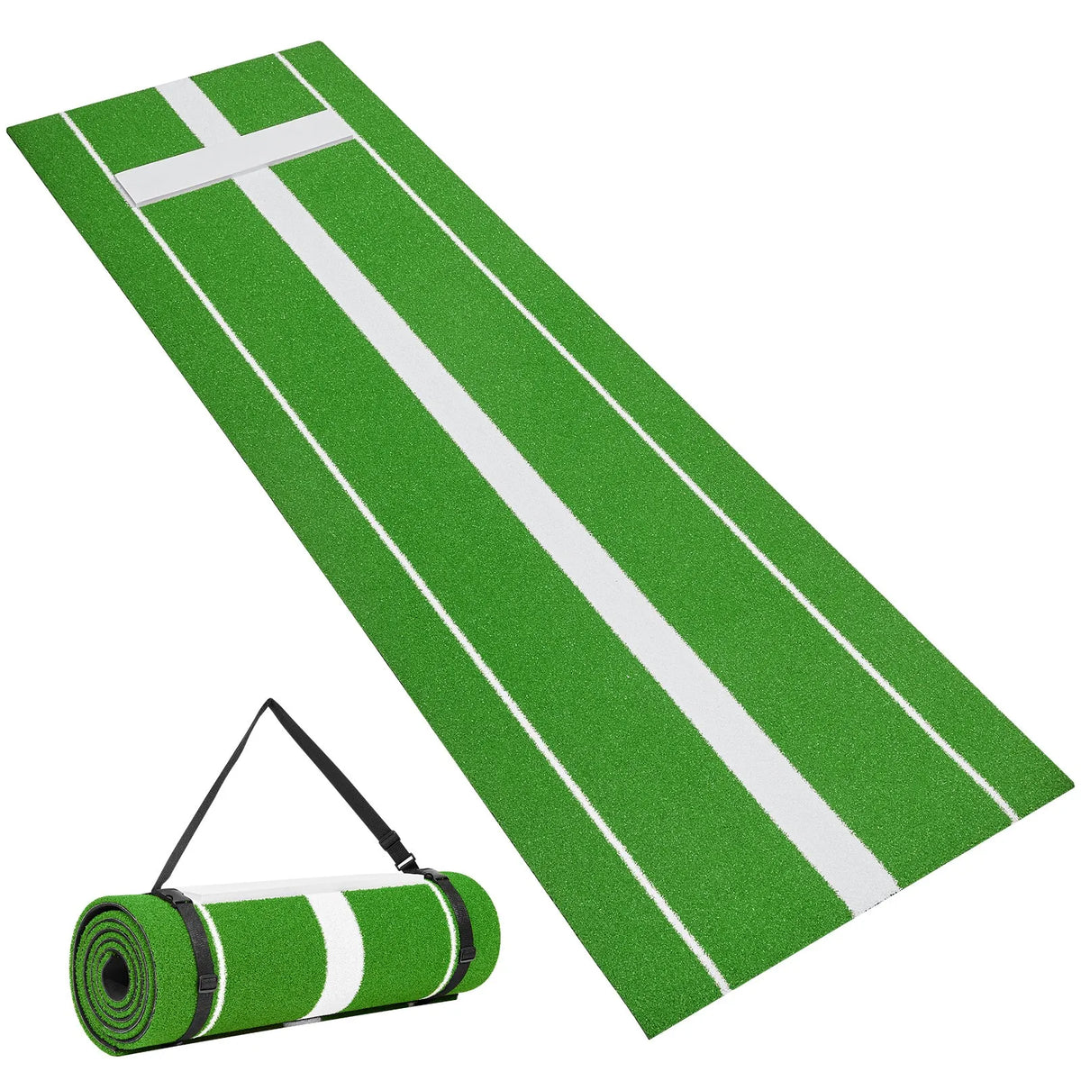 VEVOR Softball Pitching Mat, 10' x 3' Softball Pitching Mound, Antislip Antifade Rubber Softball Pitching Training Aid, Pitch Practice Mat for Pitchers Indoor Outdoor Pitching Practice, Green