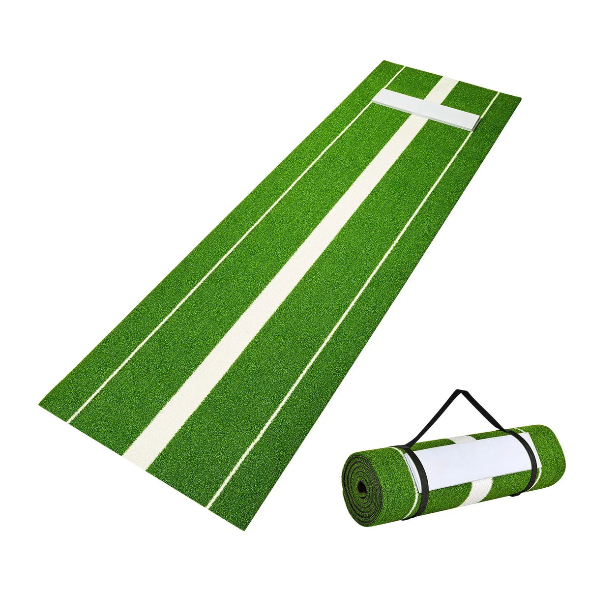 VEVOR Softball Pitching Mat, 10' x 3' Softball Pitching Mound, Antislip Antifade Rubber Softball Pitching Training Aid, Pitch Practice Mat for Pitchers Indoor Outdoor Pitching Practice, Green - View 10