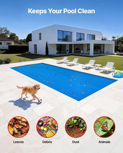 VEVOR Solar Pool Cover, 36 x 16 ft Rectangle Pool Bubble Cover, 12 Mil Pools Solar Blanket with Bubble & PE Material, Daytime Heat Absorption, Nighttime Heat Retention, Heat Retaining Solars Covers, Blue - View 5
