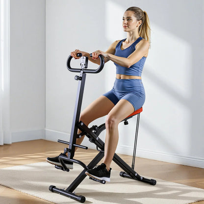 VEVOR Squat Machine, Deep Squat Rowing Machine for Home, Easy Setup & Foldable Exercise Equipment, Glute Trainer Machine with 2 High-Strength Resistance Bands, Glutes & Leg Home Workout Machine, Black