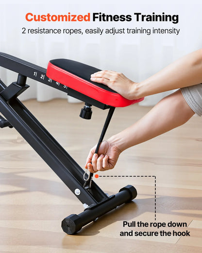 VEVOR Squat Machine, Deep Squat Rowing Machine for Home, Easy Setup & Foldable Exercise Equipment, Glute Trainer Machine with 2 High-Strength Resistance Bands, Glutes & Leg Home Workout Machine, Black - View 5