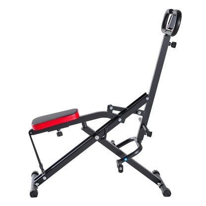 VEVOR Squat Machine, Deep Squat Rowing Machine for Home, Easy Setup & Foldable Exercise Equipment, Glute Trainer Machine with 2 High-Strength Resistance Bands, Glutes & Leg Home Workout Machine, Black - View 9