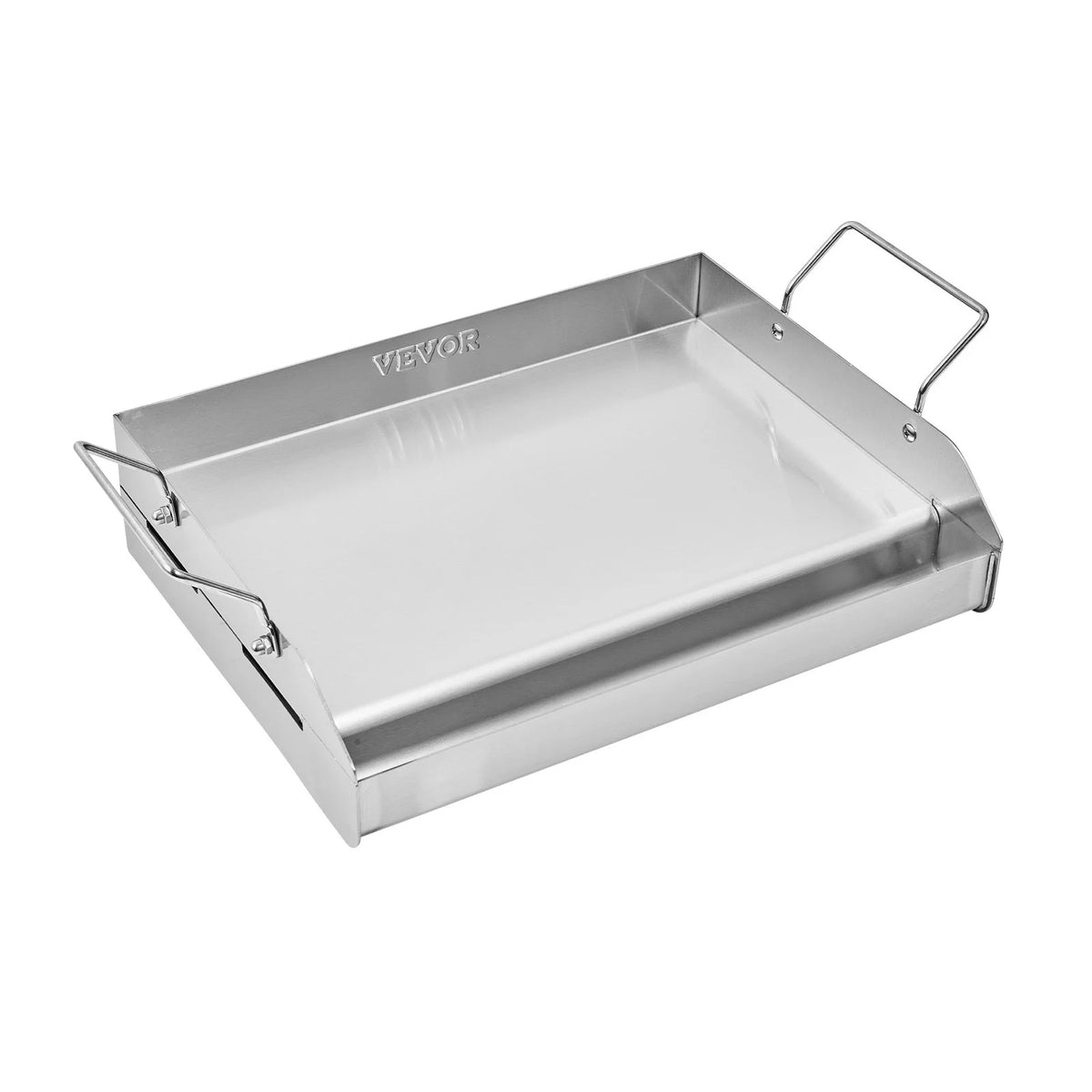 VEVOR Stainless Steel Griddle, 17x13 inch Universal Flat Top Rectangular Plate, Gas Grill Griddle for BBQ Grill, Teppanyaki, Portable Family Cookware with Handle, for Camping Tailgating Party - View 8