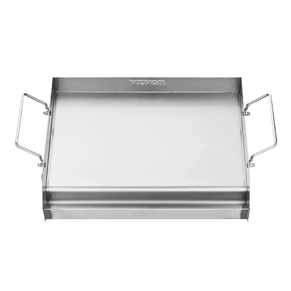VEVOR Stainless Steel Griddle, 17x13 inch Universal Flat Top Rectangular Plate, Gas Grill Griddle for BBQ Grill, Teppanyaki, Portable Family Cookware with Handle, for Camping Tailgating Party - View 9