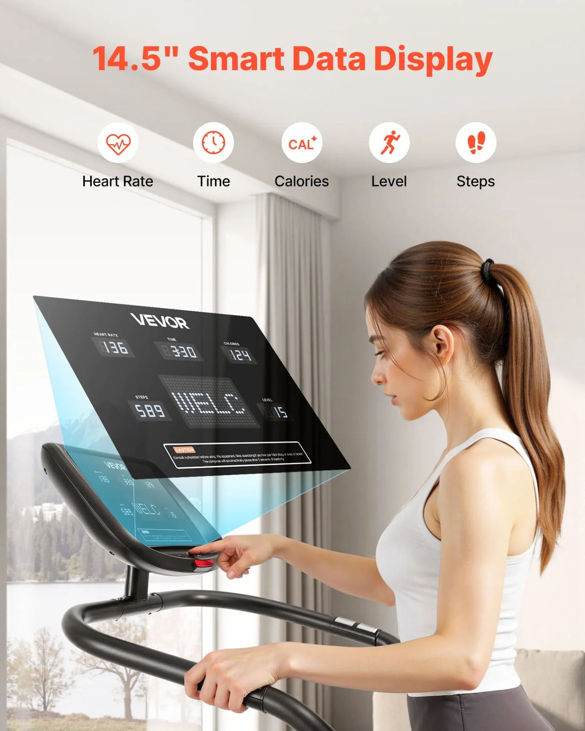 VEVOR Stair Stepper Machine, LED Screen Continuous Climbing Machines, Max Load 330 Lbs Stepping Climber for Home, 15 Speed Levels 28-168 Steps/Minute Stepmill Exercise for Cardio Lower Body - View 2