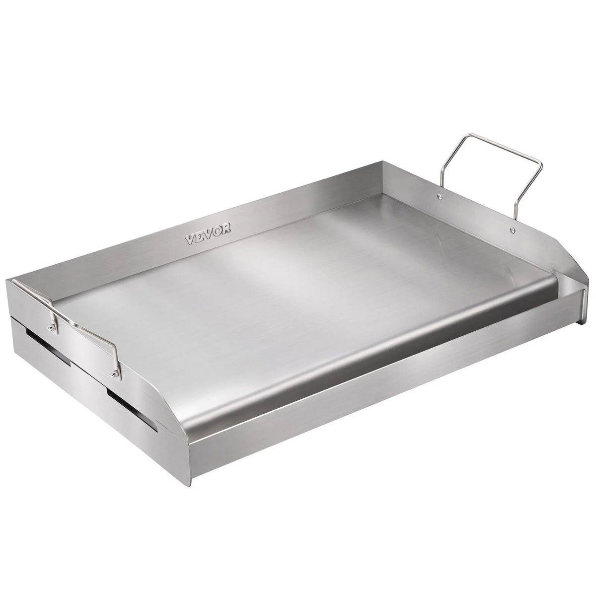 VEVOR Stove Top Griddle, 23.5"x16" Pre-Seasoned Stainless Steel Griddle, Rectangular Double Burner Griddle Pan, Non-Stick Family Pan Cookware with Handles and Oil Groove, for BBQ, Gas Grills, Silver - View 9