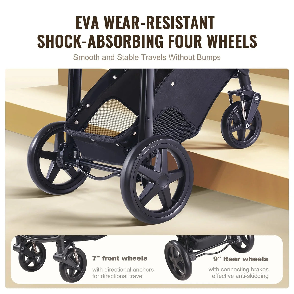 VEVOR Stroller Travel System With Bassinet Playard Baby Combo Set 2-in-1 White - View 3