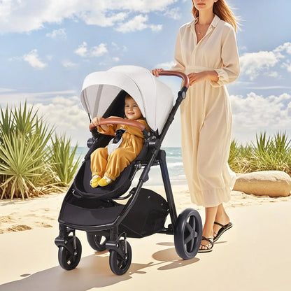 VEVOR Stroller Travel System With Bassinet Playard Baby Combo Set 2-in-1 White - View 6