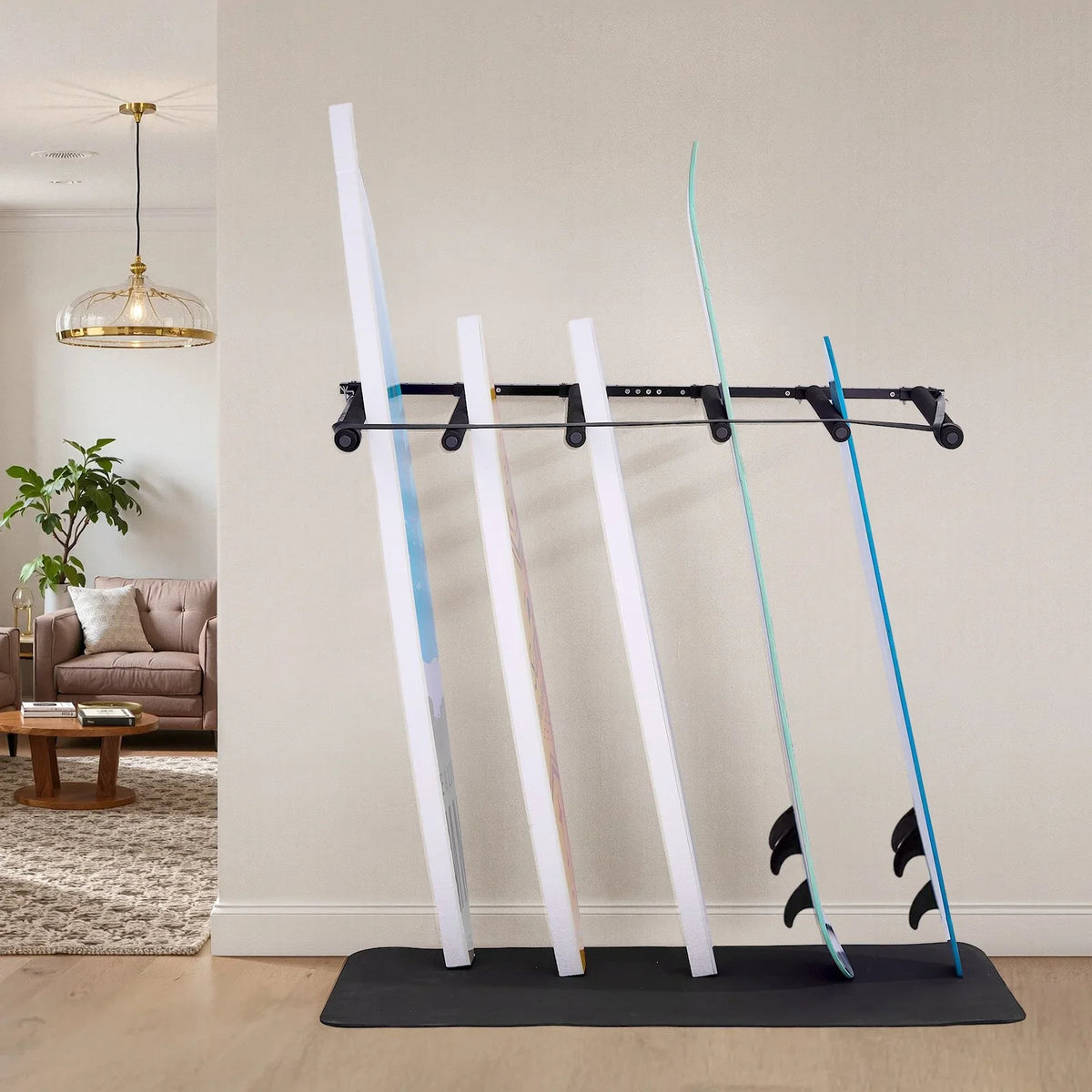 VEVOR Surfboard Wall Mount 5 Tiers Vertical Surfboard Rack for Storage & Display