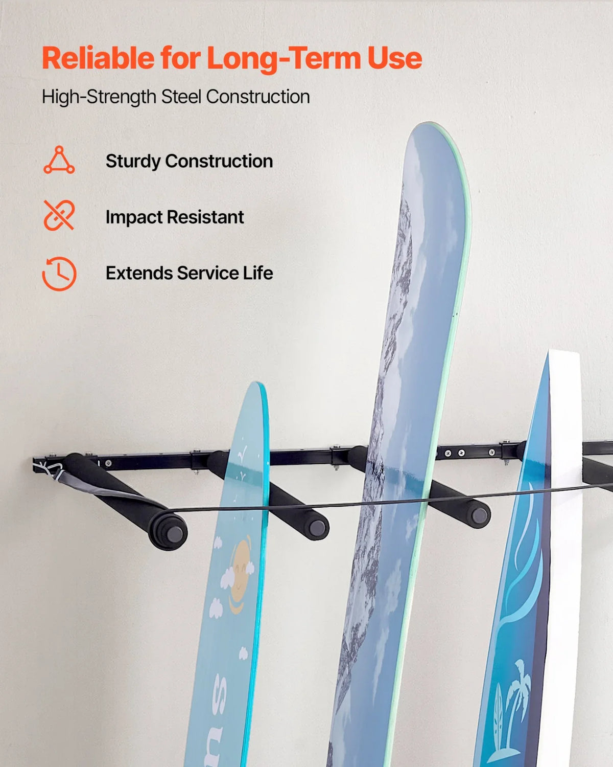 VEVOR Surfboard Wall Mount 5 Tiers Vertical Surfboard Rack for Storage & Display - View 5