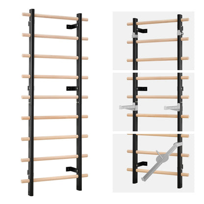 VEVOR Swedish Ladder Wall Gym 9-Level 330LBS Swedish Ladder Suspension Trainer - View 8