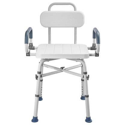 VEVOR Swivel Shower Chair with Arms and Back, 500 lbs Heavy Duty Bench Seat for Inside Shower Stall and Bathtub, Height Adjustable Bathroom Bath Tub Seat for Adults, Seniors, Elderly and Disabled - View 8