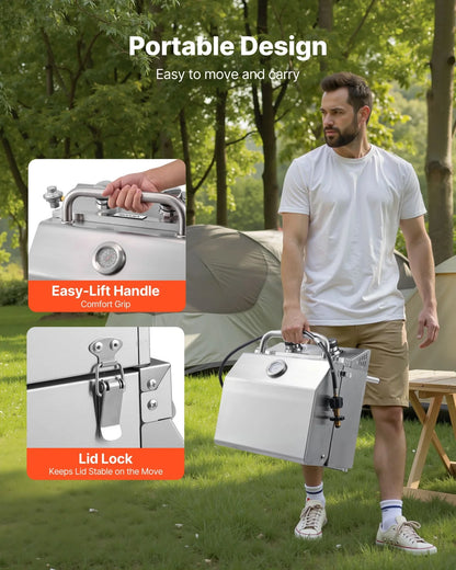 VEVOR Tabletop Gas Grill 2-Burner Portable Propane Grill Stainless Steel Outdoor - View 4