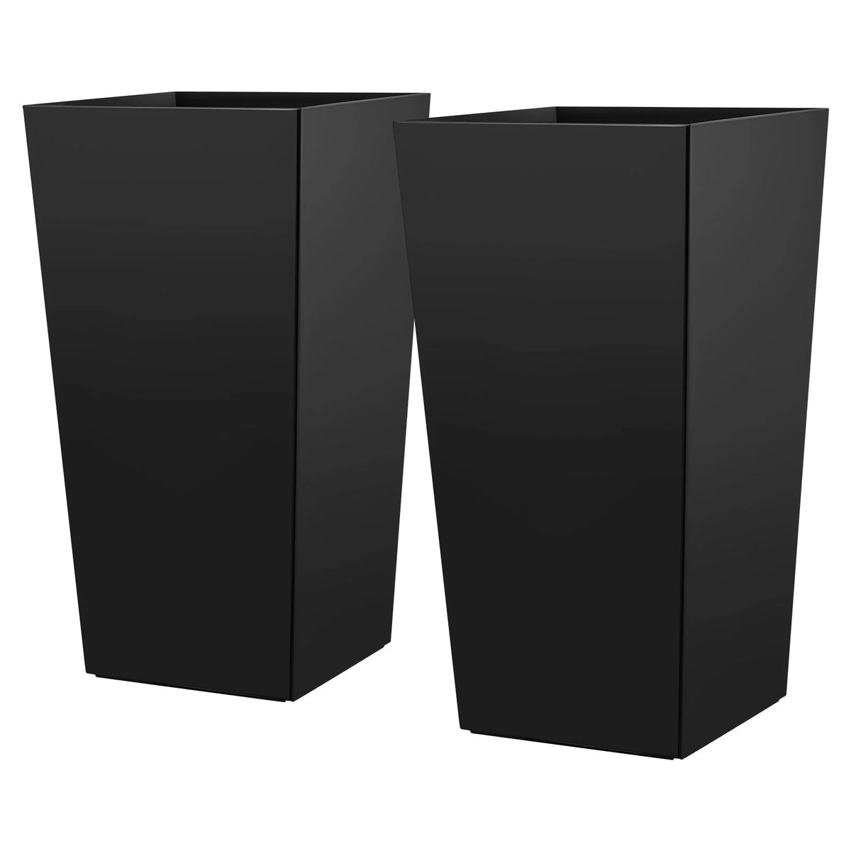 VEVOR Tall Planters Set of 2, 30 Inch Large Outdoor Taper Planters for Outdoor Indoor Plants, Front Porch Plastic Modern Flower Pots with Casters, Inner Pot & Drainage Holes for Patio, Garden, Black - View 9