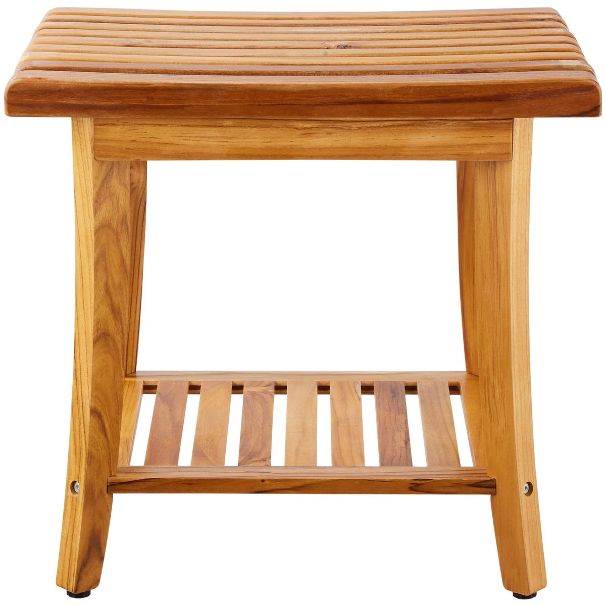 VEVOR Teak Shower Bench, 20 x 14.3 x 17.9 in, Waterproof Wood Shower Stool with Storage Shelf Non-Slip Foot Pads, 400 lbs Maximum Load Capacity Shower Chair Seat, for Bathroom Indoor and Outdoor Use - View 9